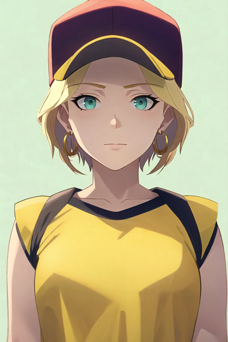 3978522368-793410586-vox machina style,  masterpiece, best quality, 1girl, aqua eyes, baseball cap, blonde hair, closed mouth, earrings, green backgr.png